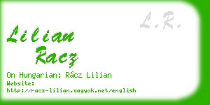 lilian racz business card